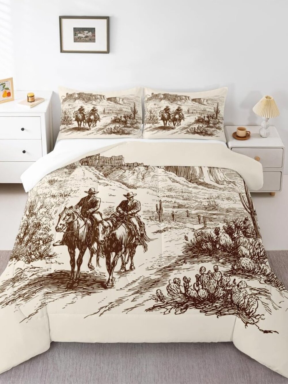 Wild West Comforter Set Cowboys Bedding American Western Desert King